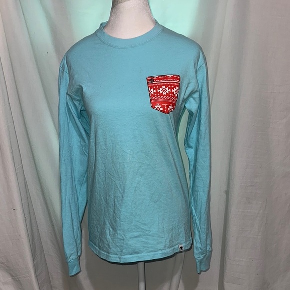 Festive Snowman Let It Snow Simply Southern Long Sleeve Shirt size small - Picture 1 of 4